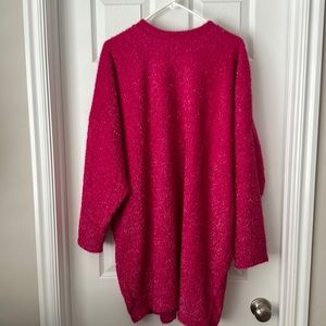 H&M Women’s Fluffy Knit Dress, Pink, Size L